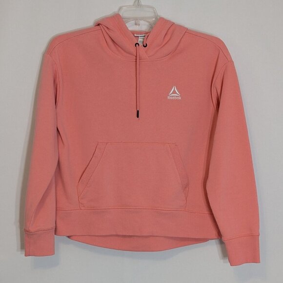 REEBOK Pink Long Sleeve Pullover Fleece Hoodie; Size M - Picture 1 of 3